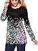 Achloe Women's Printed Long Sleeve Sweatshirt Cotton Plus Size Tunic Tops