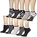 Tipi Toe Women's Elegant Monochrome Patterned No Show Socks, 10 or 20 Pairs