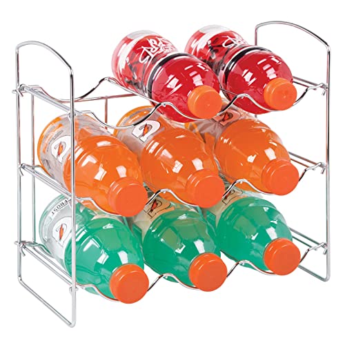 mDesign Metal Wire FreeStanding Water Bottle Rack Storage Organizer