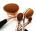 BeautyCoco 10 pcs New Fashionable Super Soft Oval Toothbrush Makeup Brush Set Foundation Brushes Contour Powder Blush Conceler Brush Makeup Cosmetic Tool Set Rose Gold