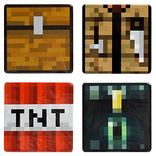 JINX Minecraft Overworld Collectible 4-Button Set, 1.5