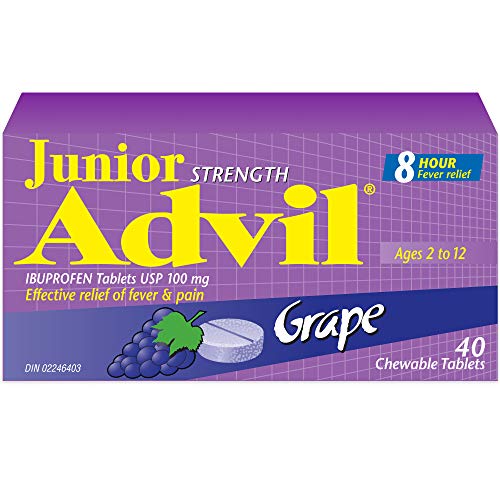 Junior Strength Advil (40 Count, Grape Flavour) Ibuprofen Chewable