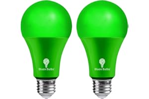 BLUEX BULBS 2 Pack BlueX LED A21 Green Light Bulbs - 15W (120Watt Equivalent) - E26 Base Green LED Bulb for Party Decoration, Porch, Home & Holiday Lighting