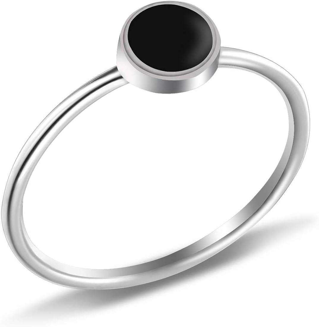 Mecoo 925 Sterling Silver Ring Plated White Gold Infinity Promise Ring Black Onyx Ring Round Simulated Gemstone Ring Women Girls Birthday Xmas Gifts Rings Jewelry Ilsr Org