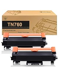 TN760 TN730 - Tóner con chip para impresoras Brother TN-760 TN-730 (2 unidades), color negro