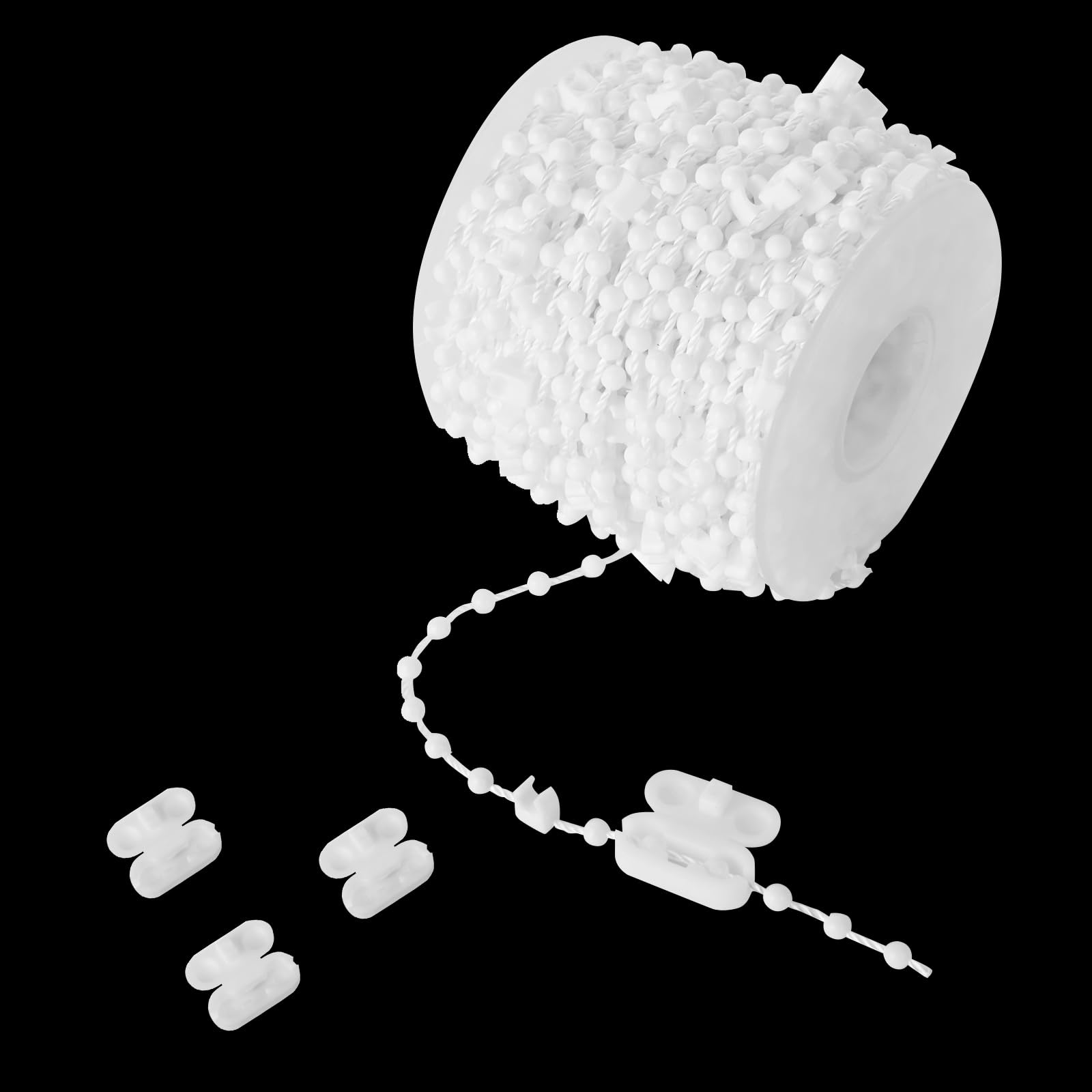 ASelected 20 Meter 200 Clips Vertical Blind Chain And 5 Pieces Blind Cord Connector vertical Blind Bottom For 3.5 Inch or 89 Mm Slats