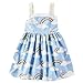 Frogwill Toddler Girls Fifties Summer Tank Dress Blue Rainbow 5T
