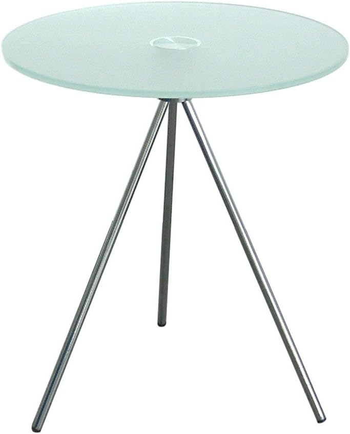 500mm Round Frosted Glass Top Table With Stylish Chrome Legs Amazon.co