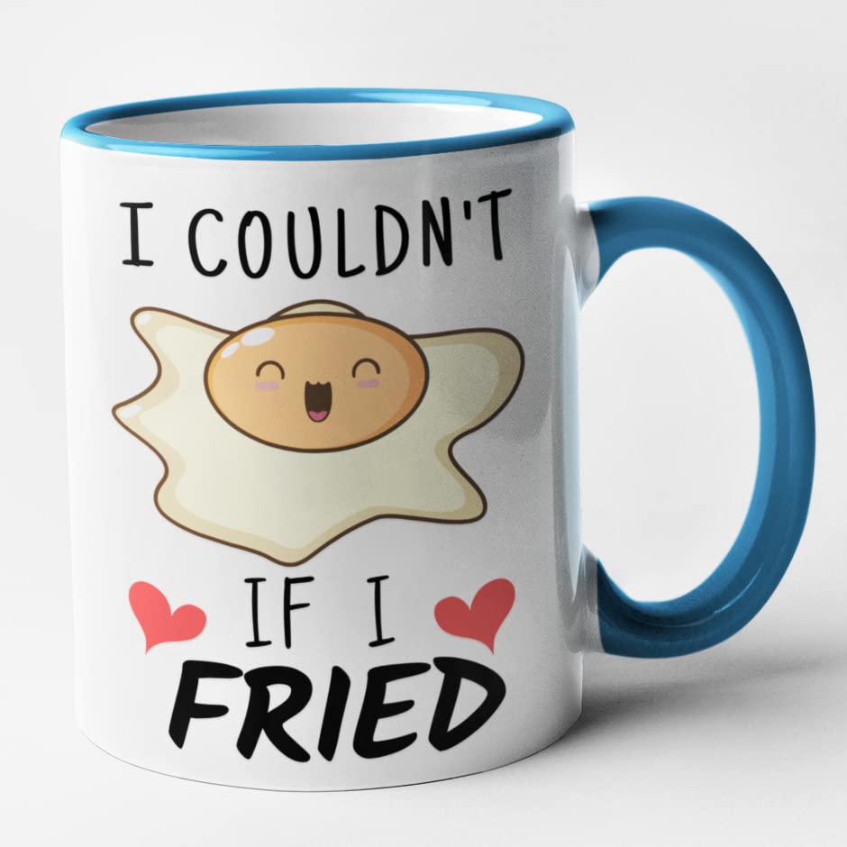 Couples Bacon and Egg Anniversary Valentines Funny Mug Set (Blue)