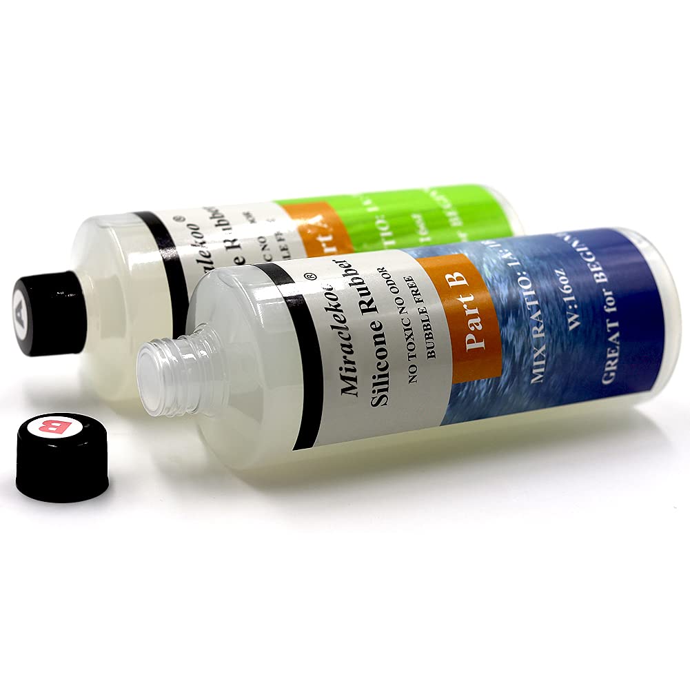 Silicone Mold Making Kit 15A Liquid Silicone Rubber Platinum, Flexible, Translucent, 32 oz
