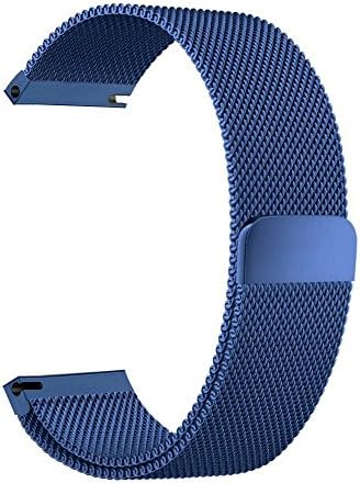 Hollyfun 22mm Replacement Smartwatch Band Samsung Gear S3 Classic/S3 Frontier Men &amp; Women Magnetic Milanese Loop Stainless Steel Magnet Closure Lock Bracelet Strap Band(Navy Blue, 22mm)