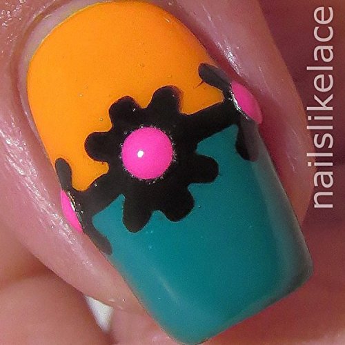 Original Daisy Flower Nail Vinyls By Twinkled T - 1 Sheet of 45 Daisy Vinyls
