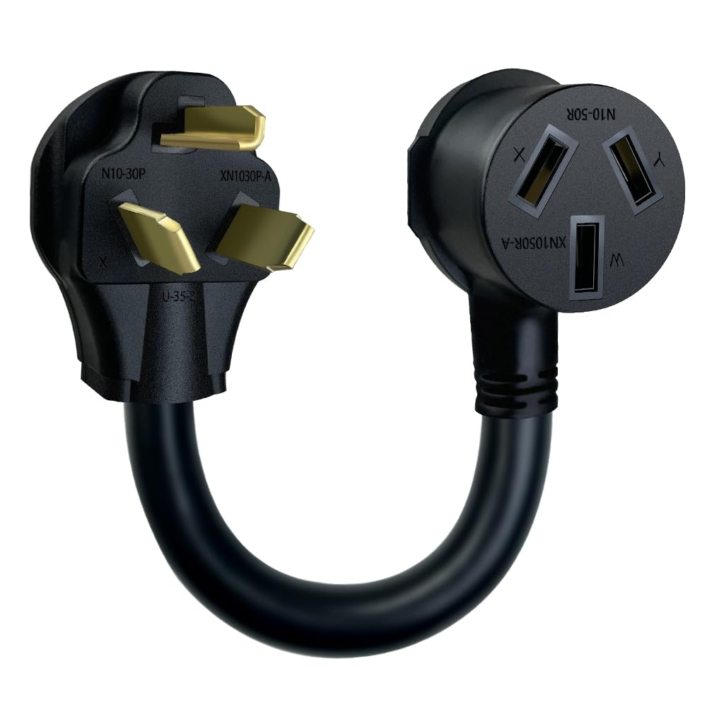 NEMA 10-30P Dryer Male to 10-50R Electrical Stove