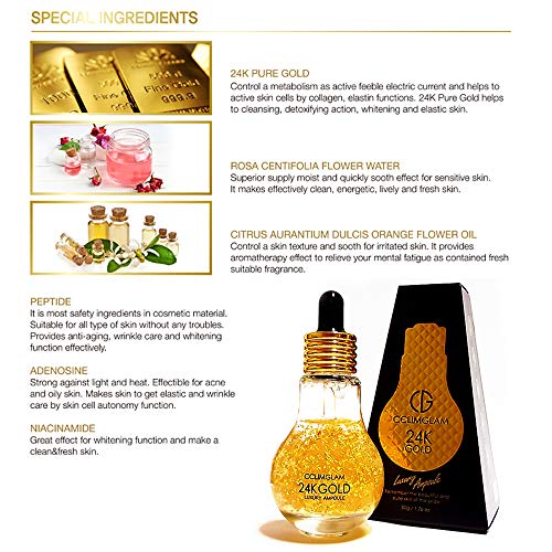 Korean Skin Care - 24K GOLD CCLIMGLAM LUXURY Serum for Face, Anti Aging, Anti Wrinkle, Skin whitening, Face Moisturizer for Dry Skin, Korean K Beauty Facial Serum - 1.76 oz 7 Korean Skin Care - 24K GOLD CCLIMGLAM LUXURY Serum for Face, Anti Aging, Anti Wrinkle, Skin whitening, Face Moisturizer for Dry Skin, Korean K Beauty Facial Serum - 1.76 oz