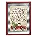 OUCHAN Christmas Galvanized Corrugated Distressed Frame Red Truck Wall Art Sign Plaque(Have Yourself A Merry Little Christmas)