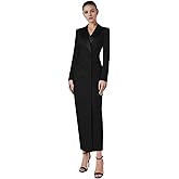TIANMEI Womens Tuxedo Dress Maxi Formal Suit Dresses for Women Long Double Breasted Jacket for Cocktail Prom Wedding