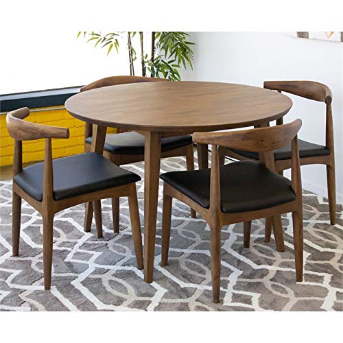 Pemberley Row Kathy Mid Century Dining Chairs with Upholstered Leather