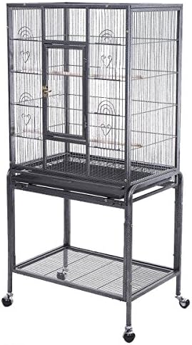 Bird Parrot Cage Chinchilla Cockatiel Conure Large W/Stand Overall 32"x18"x64"