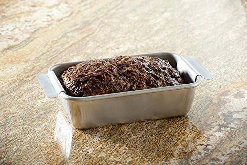 Kitchen 2 Piece Silver Aluminum Steel Bake Meat Loaf Pan with Scraper Combo