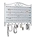 Mango Steam Wall Mounted Closet/Wardrobe Display Hanger Organizer for Jewelry & Earrings With Hooks for Necklaces, Bracelets, Accessories - Silver