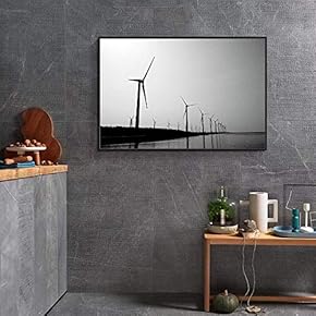Floating Framed Canvas Wall Art for Living Room, Bedroom Black and White Landscape Canvas Prints for Home Decoration Ready to Hang - 16x24 inches
