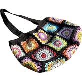 yarn e-verse Granny Square Crochet Handbag, Shoulder Handbag, Tote Handbag, Afghan Bag, Retro floral Bag, Boho style