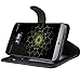 LG G5 Case by Abacus24-7, Wallet with Flip Cover and Stand for LG G5 Phone, Black