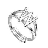 Adjustable Initial Ring for Women 925 Sterling