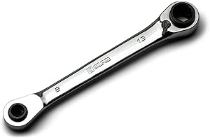 Capri Tools 4-in-1 120-Tooth Box End Reversible Ratcheting Wrench, 8, 10, 12, 13 mm, Metric