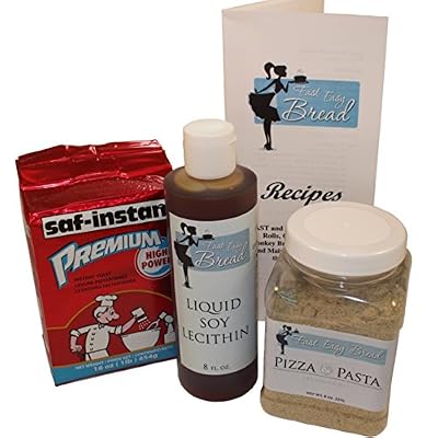 Homemade Pizza & Bread Bundle: Premium Instant Yeast and Liquid Soy Lecithin to Make 44 Batches of Bread, Pizza, Cinnamon Rolls, etc.