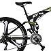 Eurobike Folding Bike 21 Speed Full Suspension Mountain Bicycle 27.5″ Daul Disc Brake (ArmyGreen)thumb 4
