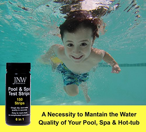 JNW Direct Pool & Spa Test Strips 6 in 1, Best Kit for Accurate Water Quality Testing for Home Swimming Pools,150 Strip MEGA PACK