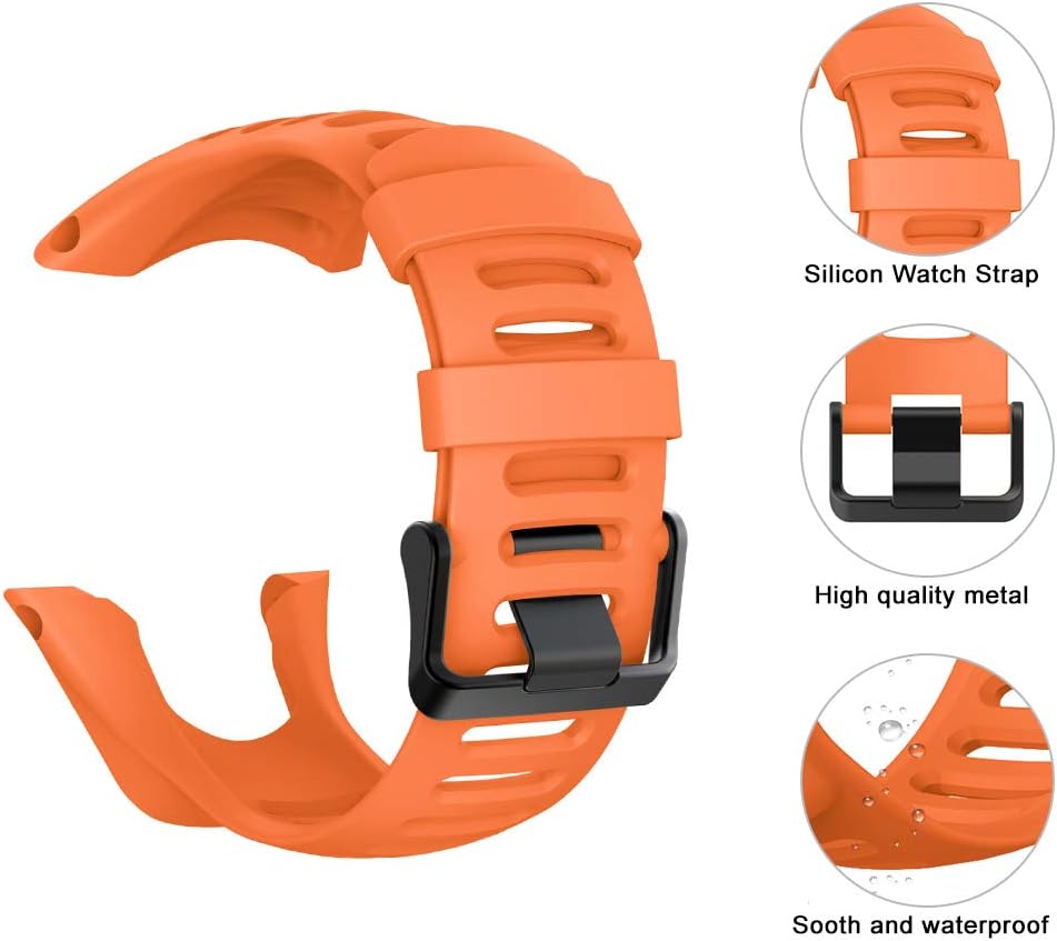 Songsier Strap Compatible with Suunto Ambit 3/1/2/2S/2R/3 Sport/3 Run/3 Peak Soft TPU Replacement Strap Watch Band - Image 4
