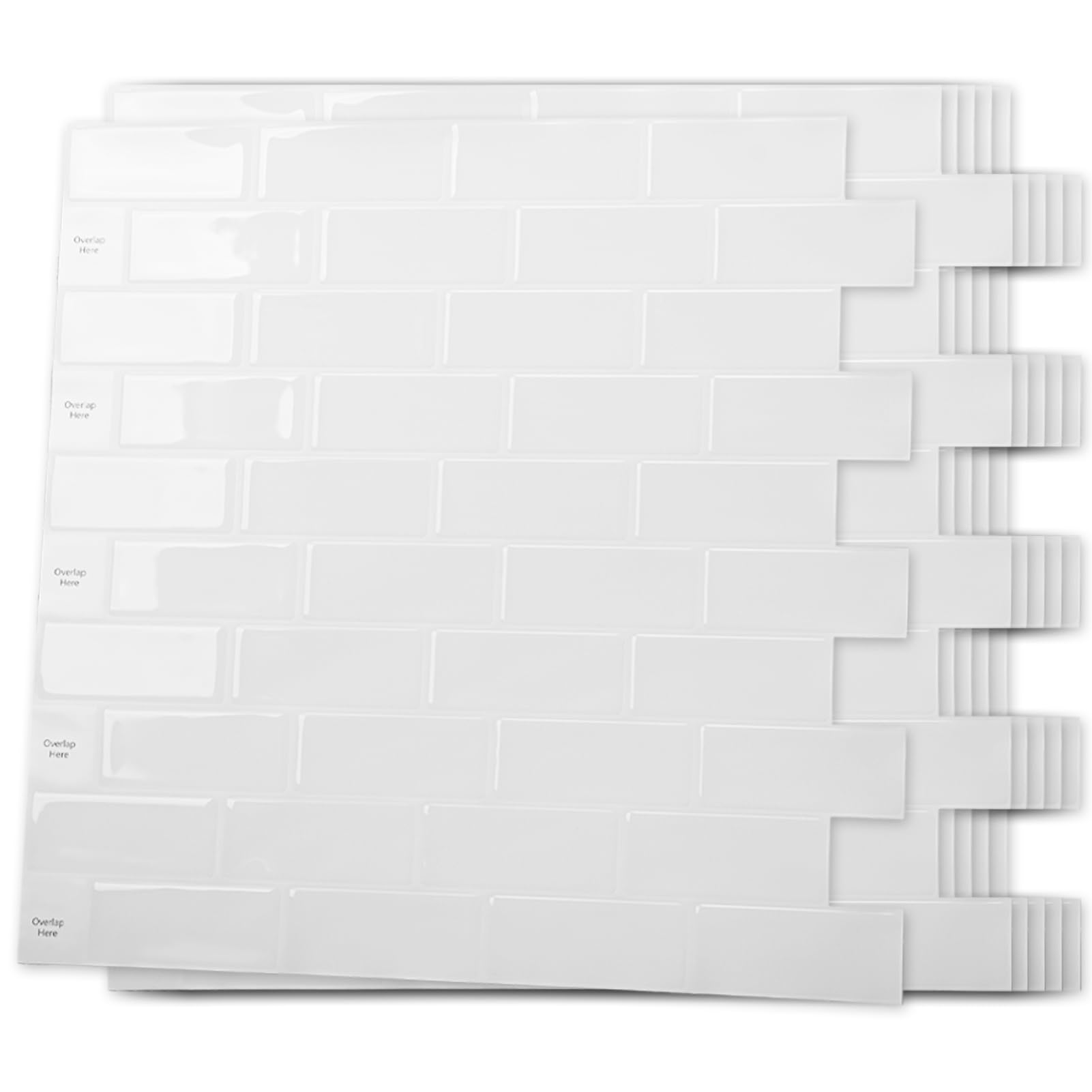 Photo 1 of Art3d 10-Sheet Peel and Stick Backsplash Tile for Kitchen - 12”×12” Stick on Wall Tile for Kitchen Bathroom Countertop Living Room, White Washed