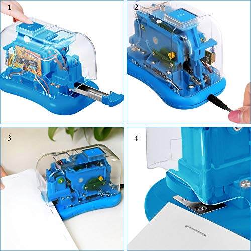 Stapler, Veyette Electric Stapler with Included Adapter for Office Home School Use, 15 to 20 Sheets, Blue - Thumbnail 3