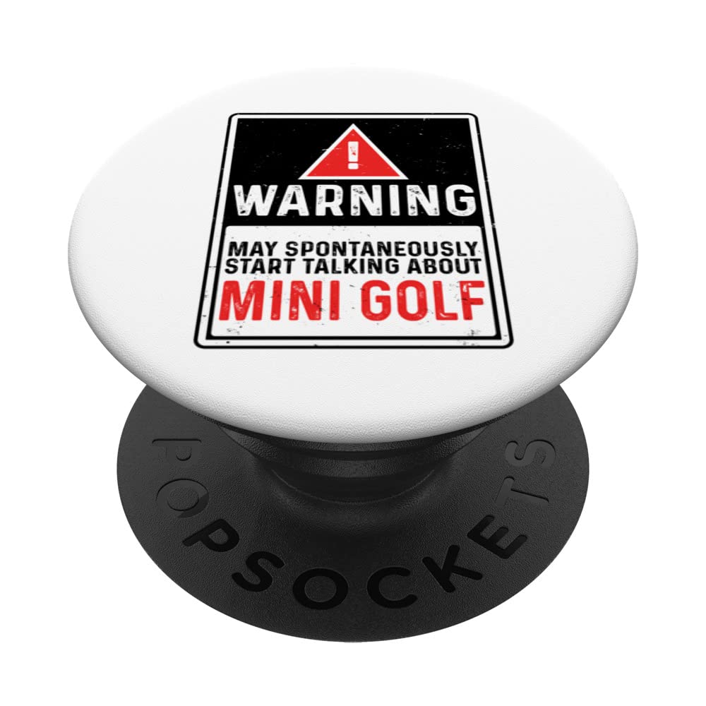 Warning May Spontaneously Talk About Mini Golf Golfer Par PopSockets Swappable PopGrip