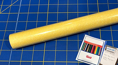 Siser EasyWeed Glitter Iron On Heat Transfer 12" x 20" Sheet, Plus Tips for Heat Transfer Application Brochure (Lemon Yellow Sugar) - Thumbnail 6