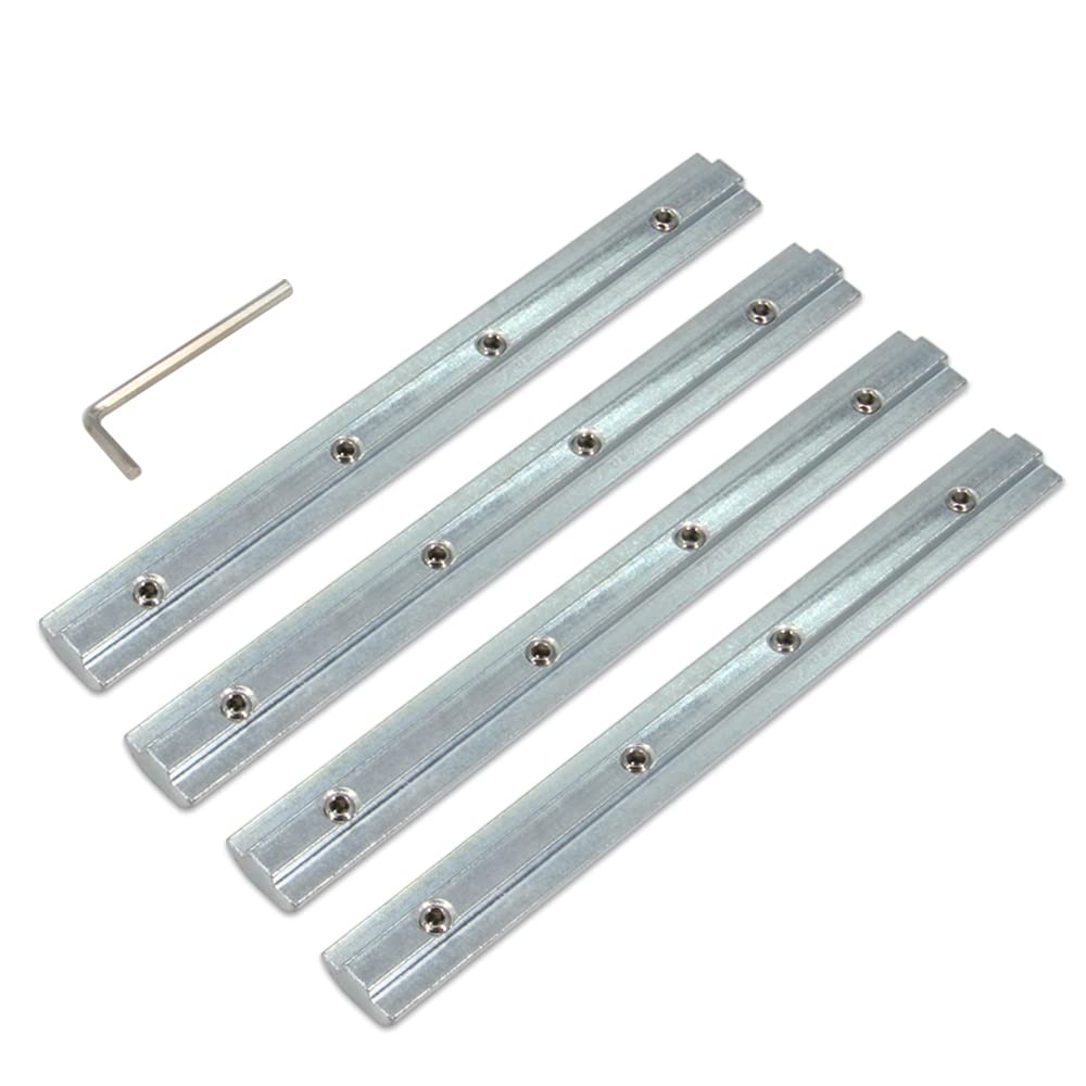 Yeebyee Straight Line Connector 7.1"Joint Bracket with M6 Screw for 0.31" Slot 4040 Series Aluminum Extrusion Profile, 4pcs/Pack (Silver-Straight Bracket-40Series) — image 1