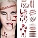 Halloween Scar Tattoos, 18 Sheets Horror Realistic Fake Blood Wound Temporary Tattoos Zombie Makeup Kit, for Halloween Cos play Party (Zombie tattoos)
