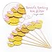 Pack of 24 Pink And Gold Glitter Minnie Inspired Cupcake Toppers Girls Birthday Party Decorations