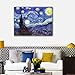 Wieco Art Starry Night Canvas Prints Wall Art by Van Gogh Classical Famous Artwork Huge Size Modern Blue Impressionist Sky Star Pictures Paintings for Living Room Bedroom Home Decorations