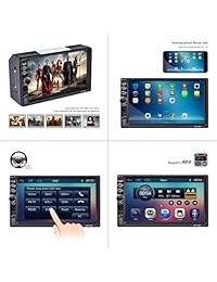 LSLYA Bluetooth Car Radio, Auto Radio Dual 2 Din Car Estéreo Pantalla Bluetooth 7 '' Navegación GPS Touch MP5   TF   SD   USB   Media Player Control del volante   FM   AM   RDS Sintonizador y HD Radio, Negro