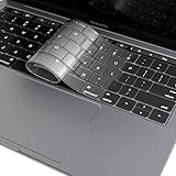 Kuzy - MacBook Pro Keyboard Cover with Touch Bar for 13 and 15 inch New 2019 2018 2017 2016 (Apple Model A2159, A1989, A1990, A1706, A1707) Silicone Skin Protector - Clear