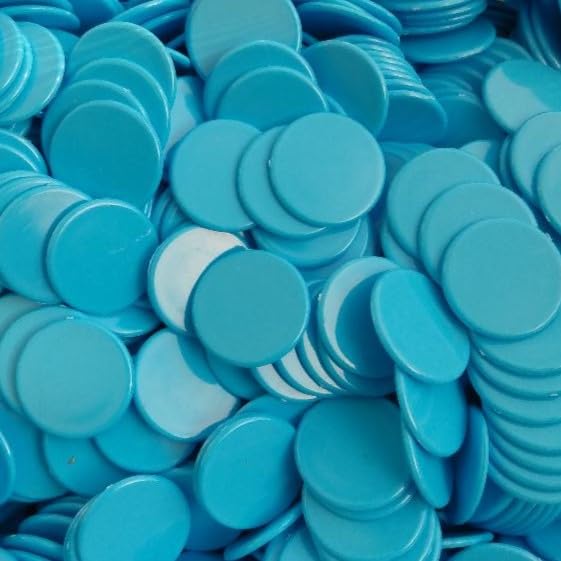 Plastic Counters, 22mm, Light Blue, Pack of 100