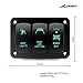 Rocker Switch Set,Ausdin Rocker Switch Panel Led Light Bar Professional Design Laser On-Off Button Led Green Back-light 16 Gauge Wiring Harness Aluminum Waterproof Holder For Jeep Marine Boat Off-Road