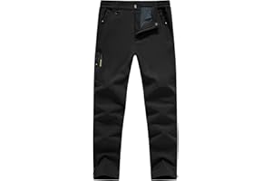 Rdruko Men's Snow Pants Waterproof Insulated Winter Hiking Pants Snowboard Fleece Lined Softshell Ski Pants
