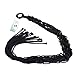 Mkono Colorful Macrame Plant Hanger Indoor Outdoor Hanging Planter Basket Cotton Rope 4 Legs 40 Inch-Black