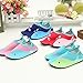 L-RUN Toddler's Barefoot Water Skin Shoes Aqua Socks for Surf Pool Yoga Beach Swim Exercise Red 6-7=EU 22-23