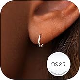 MOODEAR Valentines Day Gifts for Her 925 Sterling Silver Hoop Earrings - Small Huggie Earrings for Women, Hypoallergenic Trendy Cartilage Silver Earrings, Lightweight Jewelry
