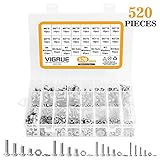 304 Stainless Steel Screws and Nuts, M3 M4 M5 M6 Hex Socket head Cap Screws Assortment Set Kit with Storage Box (520 Pcs Hex Button Head Cap Screws Nuts)